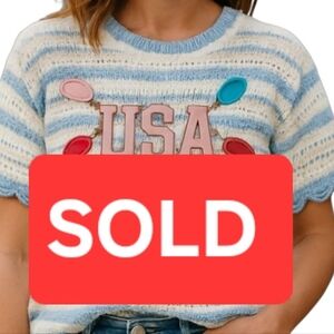 🛑SOLD BiBi USA Knit Striped Christmas Lights Sweater  Small Holiday CrochetTop